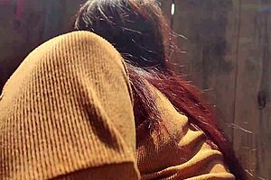 caught this hot latina brunette peeing at beach... she dropped to suck my cock and take creampie!