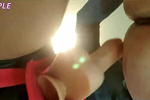 Hot wife rams husband's ass in steamy close-up homemade pegging from april couple session