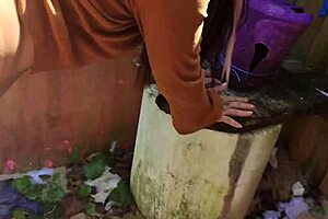 caught this hot latina brunette peeing at beach... she dropped to suck my cock and take creampie!