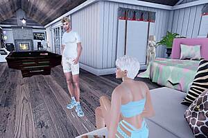 He casually fools around intimately with his stepmom's mature friend during amateur playtime at home