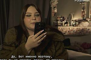 NATASHA PEGS ALEX WITH STRAPON IN CHASTITY BELT DOMINATION!