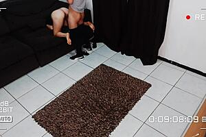 Latina housewife moans riding bbc cowgirl dirty talk while husband out curvy big ass small waist bareback cuckold!