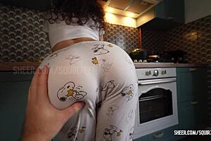 stepmom cooking dinner fights urge but craves stepson's cock now!