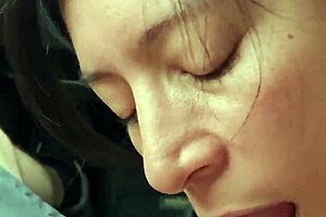POV street latina whore sucks cock hard then gulps down hot facial cum