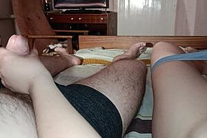 stepmom jerks me off in bed close-up pov homemade fun 😏