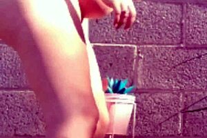 HORNY PREGNANT BLONDE FUCKS herself deep with dildo in shower