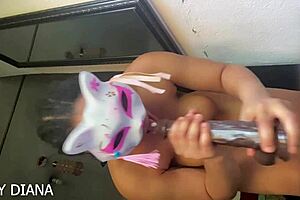 Beautiful ebony teen pussy stretched by bbc then creampied slow-mo