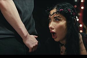 😈 hot milf gulps cum after big tits brunette gets facefucked in freeze time stop! 💦🍆