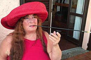 augusta savors fetish smoke from her extra long holder like a true slut wife