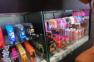 blonde teen rides monster cock at intimissimi expo