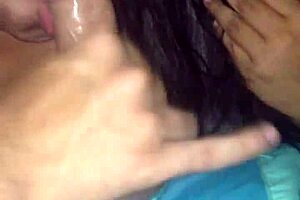 damn this submissive mature latina sucks that young cock like a pro!