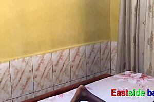 night got hot when bathroom sex started with ebony milf