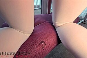 Does boss's gloryhole cock make pantyhose business bitch moan creampie?