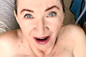 wanna see this busty granny in stockings tease her wet pussy?