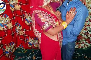 Desi stepmom in red saree takes doggy pounding with hindi moans claire vais