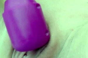 Shaved milf buzzes clit to squirting orgasm outdoors in sunny garden bliss