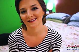 kylie tiny brunette cutie rims ass delivers messy deepthroat bj and swallows passionately