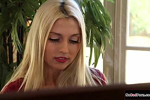 european milf tongue-fucks blonde roommate's shaved pussy dorm-style