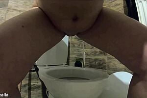 Smoking Milf's Toilet Pee Fetish Dirty Talk Close-Up Pussy Tease