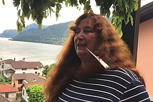augusta savors fetish smoke from her extra long holder like a true slut wife