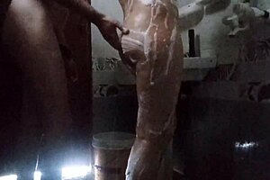 indian couple fingers passionately in private shower