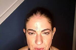 She begs like a cum slut while taking every spit drop and load