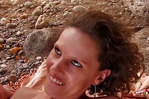 Curly milf gets pounded hard on beach and squirts everywhere!! 🌊💦
