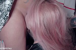 five horny women rip clothes and lick wet pussies in basement