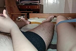 stepmom jerks me off in bed close-up pov homemade fun 😏