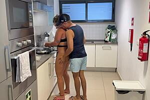 i devour stepmom's ass while she cooks dinner 🍑🔥