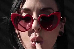 joanna angel plugs butt shows big tits for dante's hardcore anal photoshoot