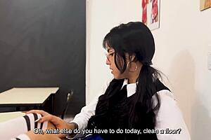 the milf teacher shows her students a hot threesome right in class