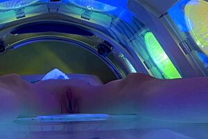 caught my exhibitionist girlfriend veronica orgasming on hidden tanning bed cam