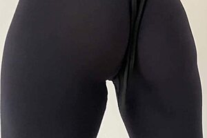 curvy colombian stepmom trains hardcore with stepson in gym leggings