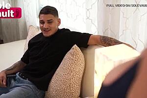 Experienced milf goddess gives sensual barefoot footjob with soft soles