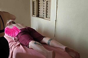 Delicious massage turns into hot fuck with huge tits and monster cock!