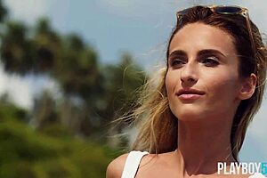 cara mell the petite blonde bombshell strips nude on beach posing sexy
