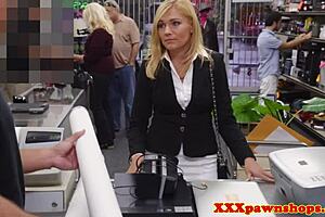 classy milf takes pawnbroker pounding cumshot