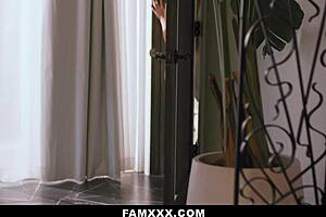 vanna bardot slurps adoptive stepdad's cock as mom dives in for threesome fun