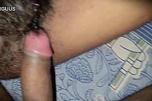 desi milf hairy pussy fucked sharing bed sans husband closeup