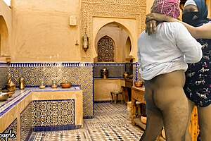 saudi hubby fucks iranian wife hard in their steamy kitchen