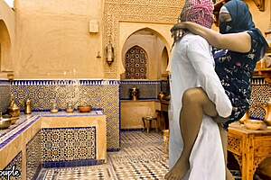 saudi hubby fucks iranian wife hard in their steamy kitchen