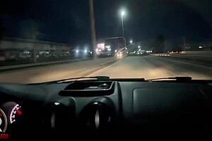 damn, this young babe dives straight on that black guy's huge cock while cruising the city... full vid on red!