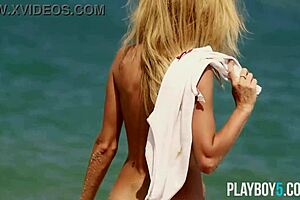 cara mell the petite blonde bombshell strips nude on beach posing sexy