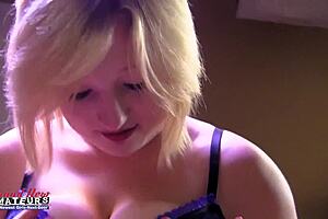 Faiths hope's tiny big tits blonde college girl gags wildly on cock