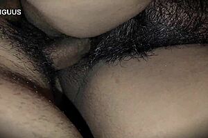desi milf hairy pussy fucked sharing bed sans husband closeup