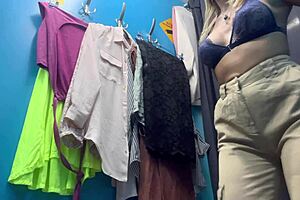 russian big boobs girl changes in dressing room hidden cam nipples