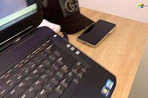 horny housewife watches porn in front of me explodes into wild sex