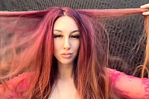 artemisia smokes cigarette flashing hairy pussy nipples