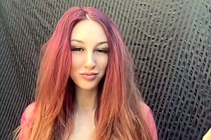 artemisia smokes cigarette flashing hairy pussy nipples